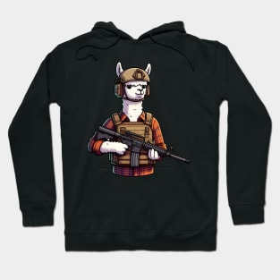 Tactical Alpaca Adventure Tee: Where Whimsy Meets Command Hoodie